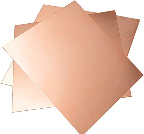 Folha de latão Huilun Placa de papel alumínio de metal de cobre 0,8 x 100 x 150 mm Placas de latão de metal de cobre cortadas