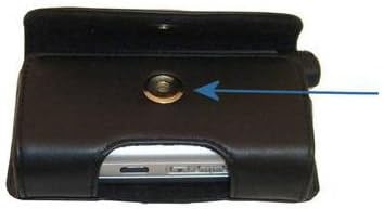 Marca Gomadic Caixa de transporte de couro preto horizontal para o LG VX9900 com loop de correia integrado e clipe de cinto opcional