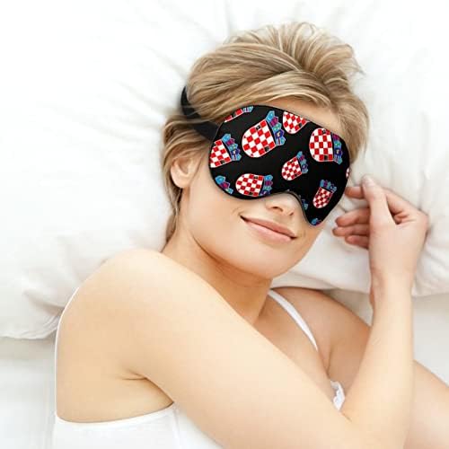 Croácia máscara do sono nacional de emblema Croácia Tampa de máscara ocular de máscara leve com cinta ajustável para homens mulheres