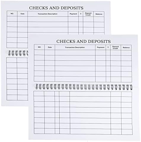2 Conjunto 25 folhas Cheque Registros para o talão de cheques pessoais Imprimir impressão baixa Low Vision - Registro Registro