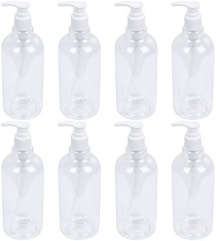 Doitool 8pcs 500ml Recarregáveis ​​garrafas de bomba reabastecida garrafas líquidas de dispensador de shampoo transparentes para