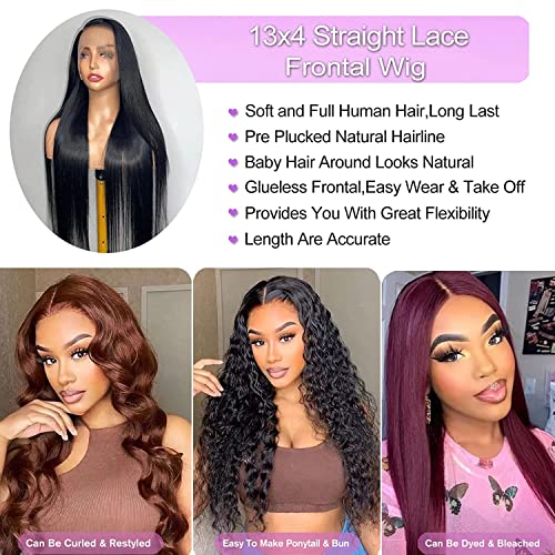 Allmay Lace Front Wigs Human Human reto 22 polegadas com 13x4 HD Transparente Lace Front Wig Human Human Human Wigs Rache