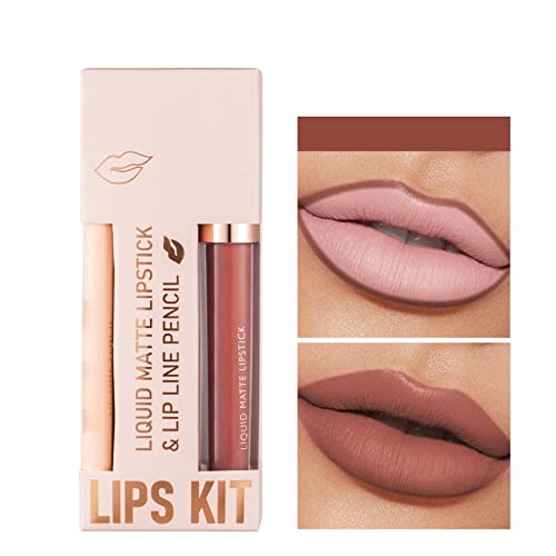 Lip Lip Plumping Gloss Non Stick Copo Lipliner Lipliner Combination Conjunto Lipstick Velvet Lipliner integrado à prova