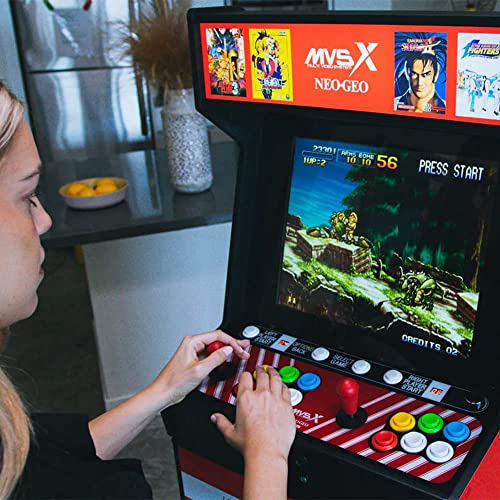 Unico Snk Neogeo MVSX Arcade com base de base e riser, pré-carregado 50 SNK GENUINO RETRO GENUINO GEMOS RETRO, APOIO DOIS JOGADORES