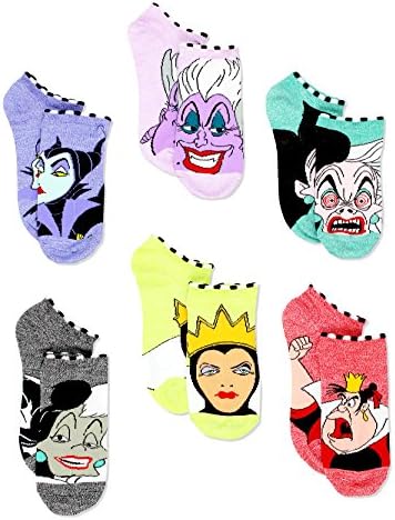 Disney Villains Teen Womens 6 Pack Socks
