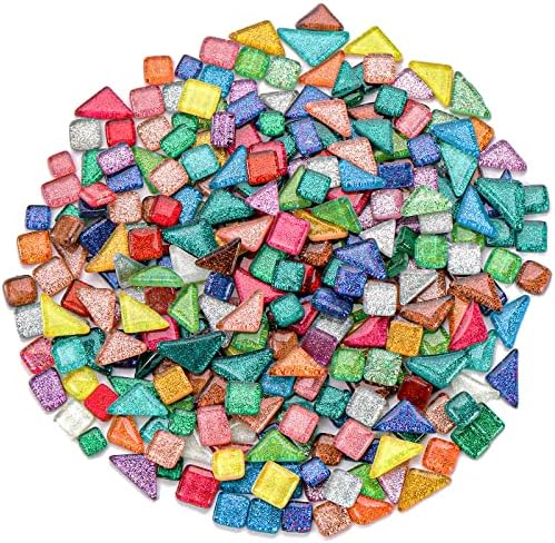 Nicunom 500g Cores misturadas Brilho Mosaico de cristal Peças de mosaico