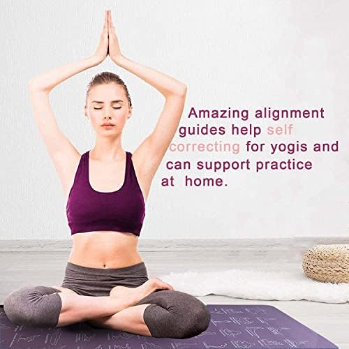 O tapete de ioga de fitness de qualidade premium com 44 poses de ioga, tapete de ioga instrucional de 24 x 72 para