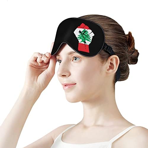 Máscara de dormir com bandeira do Líbano, com tira ajustável tampa macia de olho Blackout Blackout para viagem Relax Relax Nap
