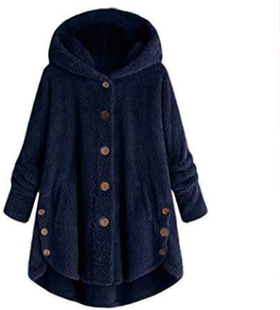 Casacos de lã para mulheres plus size jackets de pelúcia de casacos abotoar túnica solteira de roupas de pelúcia solta