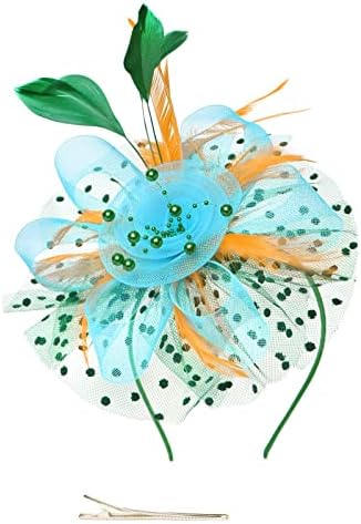 Chapéus da Igreja da Igreja de Organza 20s 50s Feather Fascinator Flor Feather líquidos Chapéus de Tea Party Acessórios