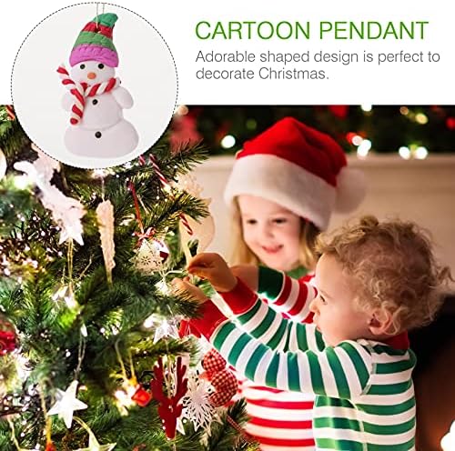 Nuobesty 3pcs Resina de boneco de neve Ornamentos de natal calendário de advento Ornamentos de árvore de Natal Decoração de férias