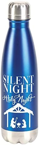 Dicksons Silent Night Night Santa Night Royal Azul de 17 onças de aço inoxidável garrafa de água esportiva