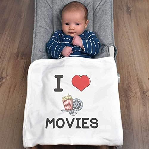 Azeeda 'I Love Movies' Cotton Baby Blanket / Shawl