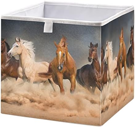 Xigua Running Horses Bin Storage Bin grande caixa de armazenamento dobrável Cesta de armazenamento para casa, escritório,