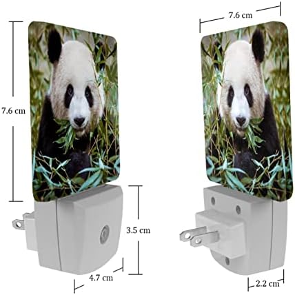 Luz noturna de animais de animal panda, luz noturna para crianças para o quarto plug na parede lâmpada noturna brilho ajustável