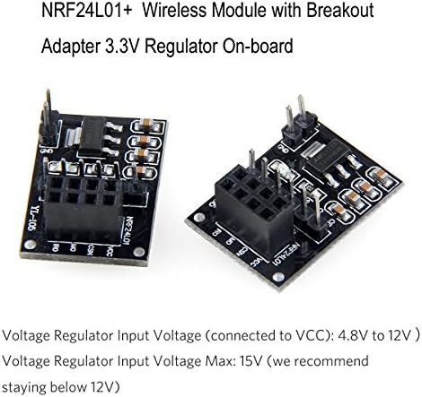 Makerfocus 3pcs nrf24l01+PA+LNA Módulo Transceptor RF sem fio RF 2.4g 1100m com antena e 3pcs nrf24l01+adaptador de breakout com