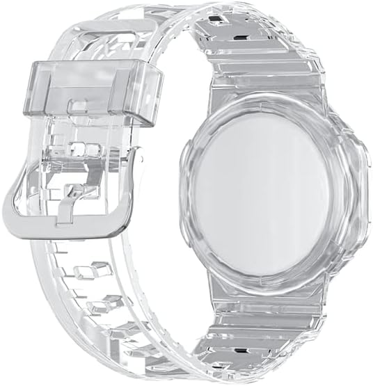 Suporte transparente de airtag para crianças, pulseira de cristal leve pulseira leve com filme protetor embutido
