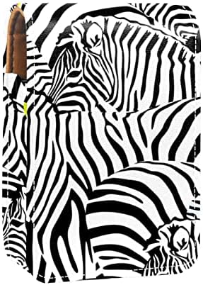 Bolsa de batom de óculos de zebra legal com suporte de batom de espelho para mini bolsa de cosméticos da bolsa