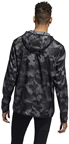 A adidas masculina a jaqueta com capuz, cinza/cinza/preto, grande