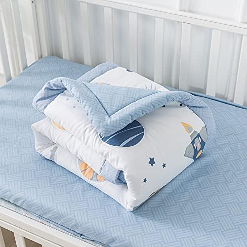Soul & Lane Espaço Berço de cama de bebê Conjunto para menino: Conjunto de berços espaciais laváveis, conjunto de crib de berço