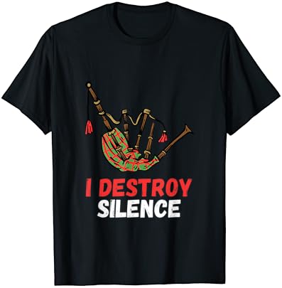 Bagpipe eu destruo o silêncio de batalha engraçada de banheira escocesa camiseta