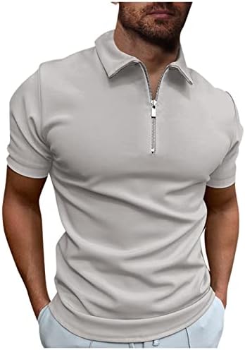 Camisas masculinas RTRDE MENINAS PORTURA O SMUMO DE MUNDA CURTA DE MUNDA CURTA Golfe Zipper casual Top Shirt Polo Shirts