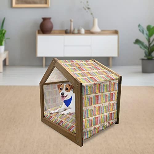 Estante de estante lunarável Casa de animais de estimação, estilo de doodle de estilo de biblioteca prateleiras de