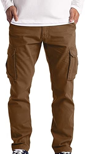 calças casuais masculinas do LCECCY WORK Use Segurança de Combate 6 bolso calças cheias de moda de moda confortável