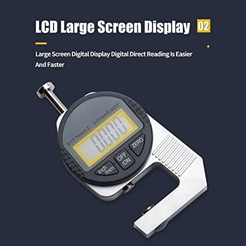 N/A Exibição digital Espessura do medidor de precisão portátil Medidor de espessura digital de cabeça Big LCD Medidor eletrônico