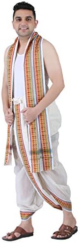 Toalha Panjakejam Dhoti masculina com tamanho livre de bolso. Por indiano coletivo