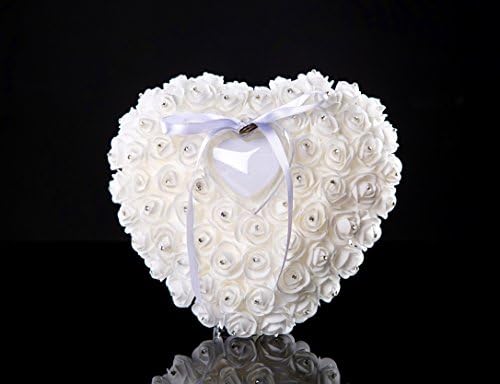 Travesseiro do portador de casamento travesseiro feito à mão travesseiro de anel de noiva branco, almofada de anel de sotaque