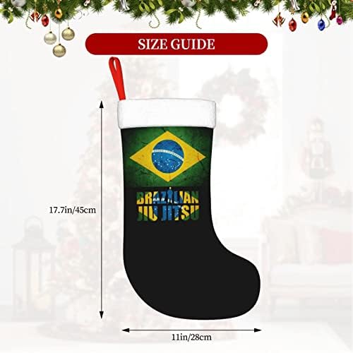 Waymay Brasileiro Jiu-Jitsu Christmas Squando 18 polegadas de Natal Solvendo meias clássicas de decoração de férias