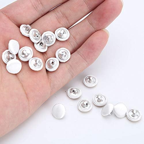 Yizyif 20 Botões cobertos de cetim contagem botões de haste de metal para smoking formal ternos