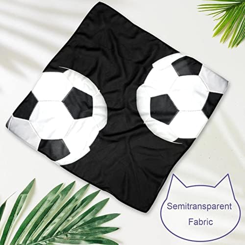 Futebol Ball Football Bandana Black Pattern Bandana, 2 pacote Triângulo de cachecol de estimação lavável macio para cachorros e