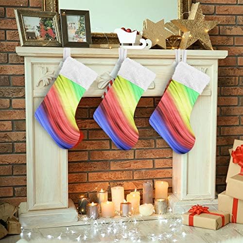 Meias de natal alaza listras coloridas clássicas clássicas personalizadas grandes decorações de meia para férias em família decoração