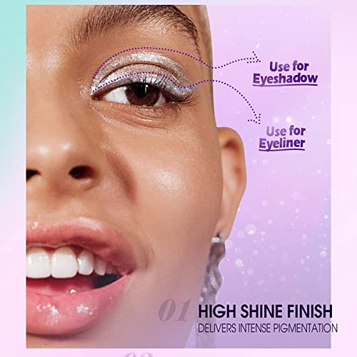 Eyeliner líquido de olho -texto de sobrancelha outfmvch Dez destaques coloridos para transportar Bright Shiny Liquid Box