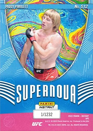 2022 Panini Instant Supernova S12 Paddy Pimblett UFC Card