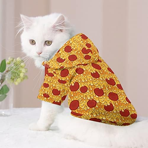 Camisa de pepingoni pizza de uma camisa de uma peça de cachorro na moda com acessórios para animais de estimação