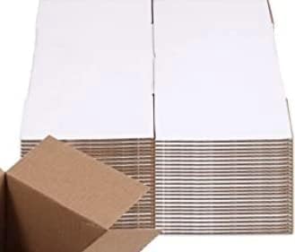 Rormket 30 pacotes de papelão branco caixas de remessa corrugadas embalando correspondência de armazenamento de presentes