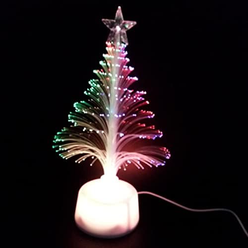 Mini Árvore de Natal USB para Quarto Mesa de Nasmas Pequenos com Luzes Decorações Fibra Optic- Mini Árvore de Natal Fibra de