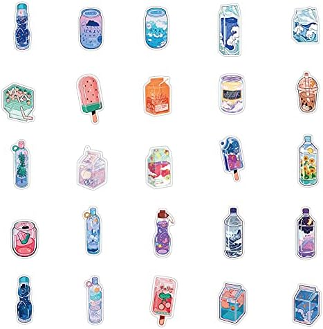Adesivos de bebida para garrafas de água 50 pcs fofos, impermeáveis, estéticos e modernos adesivos para adolescentes, garotas