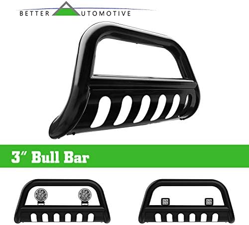Better Automotive 3 Black Bull Bar Front Bumper Brush Push Push BAR Compatível com 2015-2022 Chevy Colorado / 2015-2022 GMC