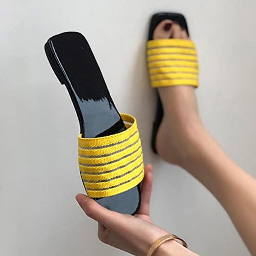Chinelo de verão para mulheres moda sapatos casuais deslizam chinelos planos ao ar livre de pé de banda de banda de pé de dedo do
