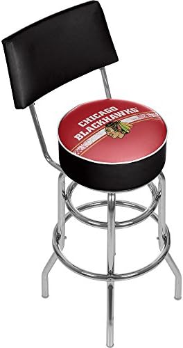 Marca de marca registrada NHL NHL Chicago Blackhawks Banco de barra giratório com costas
