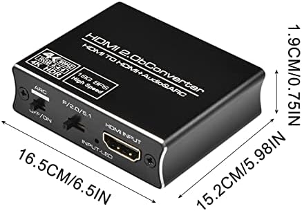 XF43S8 4K@60HZ Extrator de áudio Splitter HDR 5 1 com arco HDMI 2 0 para Toslink SPDIF Adaptador