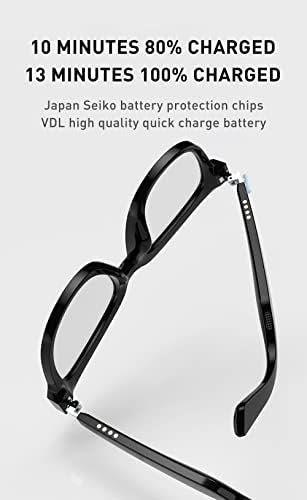 Óculos Carregamento rápido sem fio Bluetooth Smart Titanium Flinged Hinge resistência à orelha aberta Audio ósseo condução de óculos