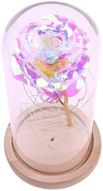 PretyZoom Glass Rose Rose Eterna Decoração de Decoração de Vidro Dome com Beleza Lumin