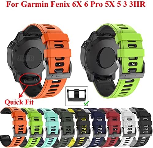 Ganyuu Silicone Watch Band para Garmin Fenix ​​Fenix ​​7x Fenix ​​7 Watch Quick Libele Fase Fit Wrist Band 26 22mm Strap