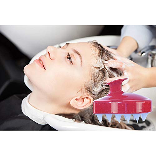 Massageador de couro cabeludo, escova de chapé de shampoo macio de silicone escova de caspa para mulheres homens