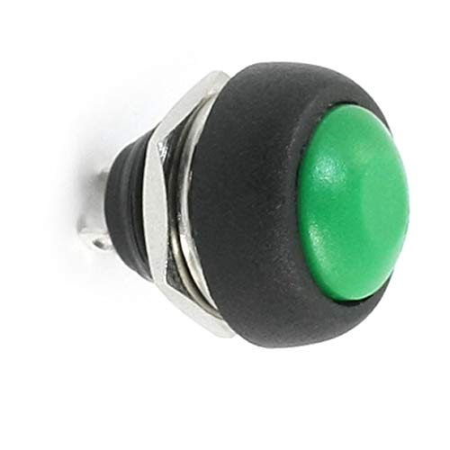 Interruptores de botão de push de push de push de cabeça verde de cabeça verde do Aexit SPST Mount Mount Switch 12mm 12mm